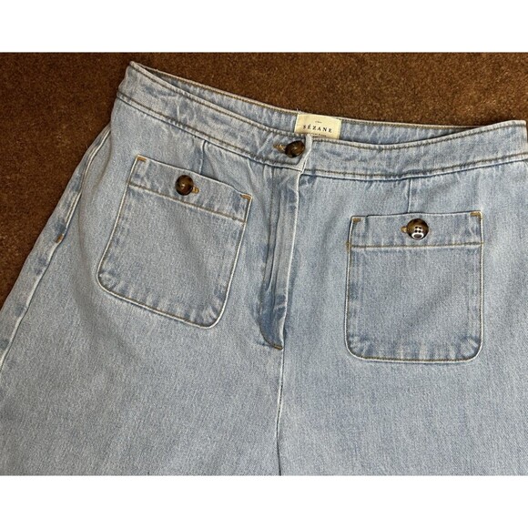 Sezane Emilio Jeans Womens Light Wash Blue High Rise Sailor Pockets Wide Leg 44 - Picture 8 of 13